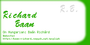 richard baan business card